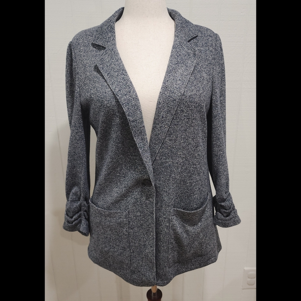 Tommy Hilfiger Women's Blazer Size 16 Grey (Blue?) Preppy Academia Stretch